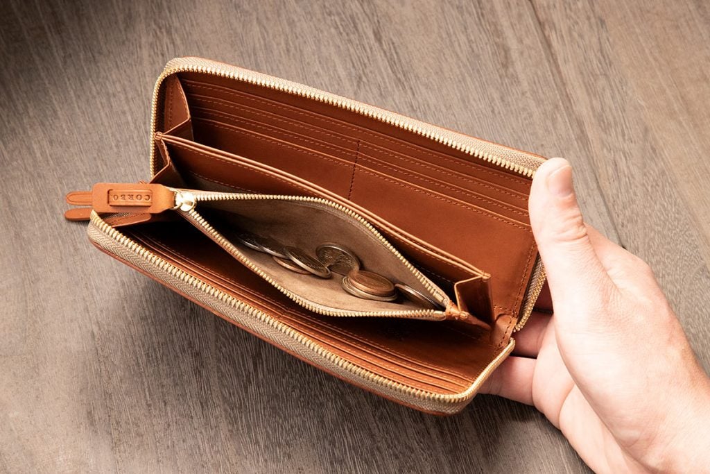 SLATE - ラウンドファスナー 長財布 (ウォレットコード用Dカン付