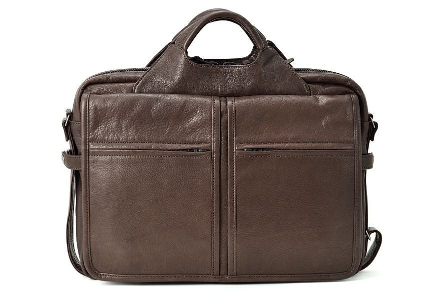 【良品】極厚 レザー CORBO コルボ ブリーフ ビジネス バッグ ブラウン Corbo - コルボ／CORBO バッグ ブリーフケース ビジネスバッグ 鞄
