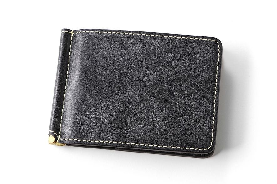 長く使える フルグレインレザー「ベイカー社製」極厚4㎜のブライドルレザー　黒 full grain Bridle Leather - 札ばさみ | 【公式】CORBO. Online-Shop
